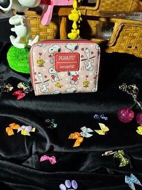 Loungefly Pink Peanuts Snoopy & Woodstock Zip Wallet